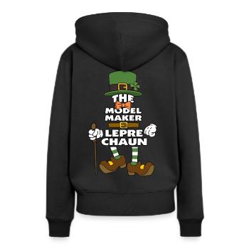 Le maquettiste Leprechaun St Patrick’s Day - Sweat à capuche Premium bio Femme - noir - Dos - Julia (174cm)
