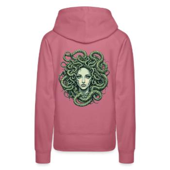 Medusa die Gorgonen - Frauen Premium Bio Hoodie - Malve - Hinten - Isabella (175cm)