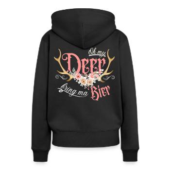 dirndlersatz shirt mit spruch dirndl frauen - Frauen Premium Bio Hoodie - Schwarz - Hinten - Julia (174cm)