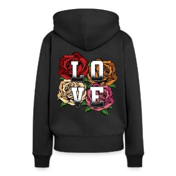 Déclaration de roses d'amour de l'idée de déclaration de déclaration d'amour - Sweat à capuche Premium bio Femme - noir - Dos - Julia (174cm)