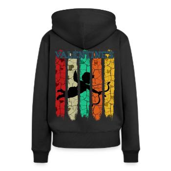 Cupidon de style rétro vintage | Cadeau Saint Valentin - Sweat à capuche Premium bio Femme - noir - Dos - Julia (174cm)