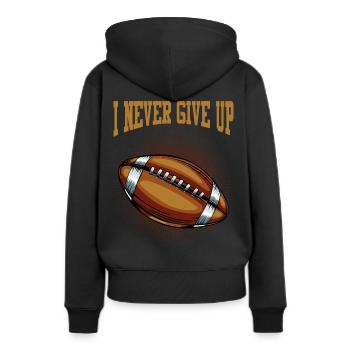Je n'abandonne jamais le cadeau de football américain en peau de porc - Sweat à capuche Premium bio Femme - noir - Dos - Julia (174cm)