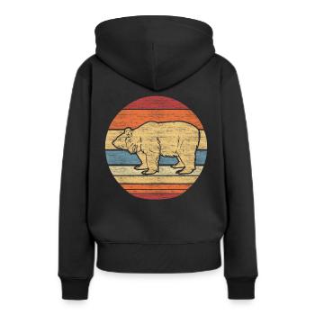 porter - Sweat à capuche Premium bio Femme - noir - Dos - Julia (174cm)