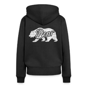 porter - Sweat à capuche Premium bio Femme - noir - Dos - Julia (174cm)