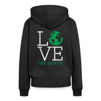 Earth Day - Frauen Premium Bio Hoodie - Schwarz - Hinten - Julia (174cm)