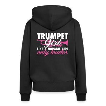 Trompete Frau Kapelle Musikerin Musik - Frauen Premium Bio Hoodie - Schwarz - Hinten - Julia (174cm)