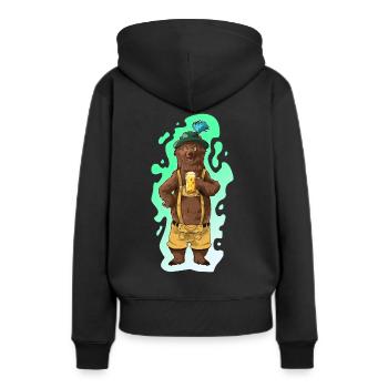 Bière Ours Bayern Lederhose Cadeau - Sweat à capuche Premium bio Femme - noir - Dos - Julia (174cm)