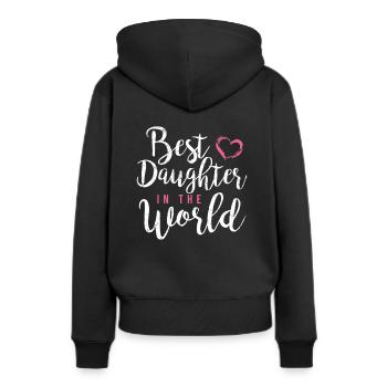 Fille - Sweat à capuche Premium bio Femme - noir - Dos - Julia (174cm)
