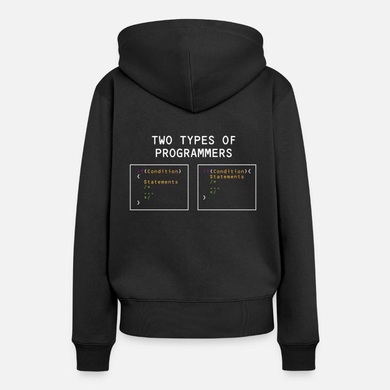 Two types of programmers PHP HTML IT Developer - Women’s Premium Organic Hoodie - black