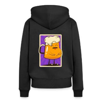 Bière bière bière - Sweat à capuche Premium bio Femme - noir - Dos - Julia (174cm)