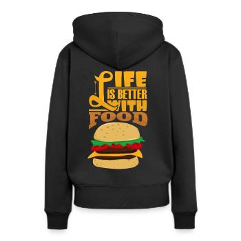hamburger - Sweat à capuche Premium bio Femme - noir - Dos - Julia (174cm)