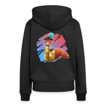 Écureuil Bavaria Lederhosen Cadeau - Sweat à capuche Premium bio Femme - noir - Dos - Julia (174cm)