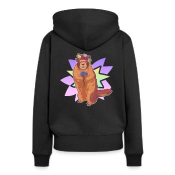 Guirlande De Gentiane Fleurs Couronne Alm Alpes Cadeau - Sweat à capuche Premium bio Femme - noir - Dos - Julia (174cm)