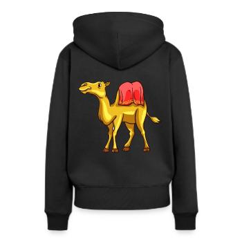 Kamel Kamele Tierliebe Liebhaber Geschenk - Frauen Premium Bio Hoodie - Schwarz - Hinten - Julia (174cm)