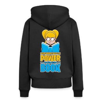 Livres Livre Lecture Bouquine fille cadeau - Sweat à capuche Premium bio Femme - noir - Dos - Julia (174cm)