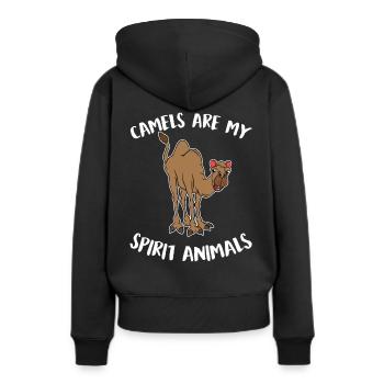 Kamel Kamele Tierliebe Liebhaber Geschenk - Frauen Premium Bio Hoodie - Schwarz - Hinten - Julia (174cm)