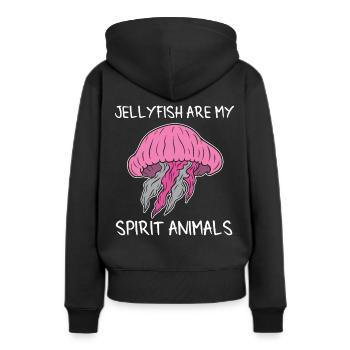 Méduse méduse doux méduse amoureux de la mer cadeau - Sweat à capuche Premium bio Femme - noir - Dos - Julia (174cm)