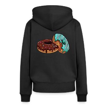 Donuts - Sweat à capuche Premium bio Femme - noir - Dos - Julia (174cm)