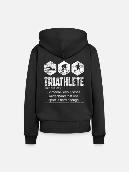 Triathlet hartes Training - Frauen Premium Bio Hoodie - Schwarz