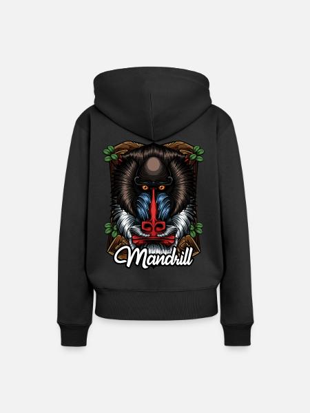 Singe visage cadeau de singe coloré Mandrill - Sweat à capuche Premium bio Femme - noir