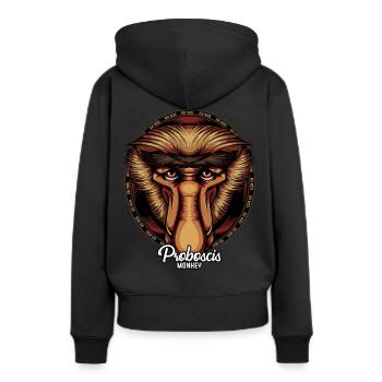 Nasenaffe Affengesicht Tierwelt Wildnis Geschenk - Frauen Premium Bio Hoodie - Schwarz - Hinten - Julia (174cm)