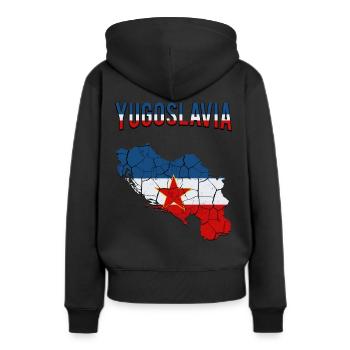 République fédérale de Yougoslavie pays contour cadeau - Sweat à capuche Premium bio Femme - noir - Dos - Julia (174cm)