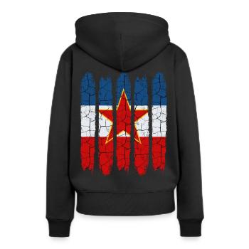 Cadeau tendance couleurs nationales de la Yougoslavie - Sweat à capuche Premium bio Femme - noir - Dos - Julia (174cm)