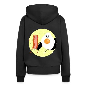 Speck Bacon Ei Lecker Lustig Essen Freunde - Frauen Premium Bio Hoodie - Schwarz - Hinten - Julia (174cm)