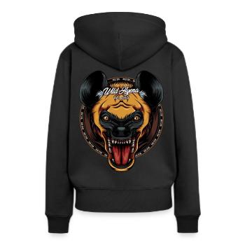 Cool Hyänenkopf Tüpfelhyäne Tierwelt Geschenkidee - Frauen Premium Bio Hoodie - Schwarz - Hinten - Julia (174cm)