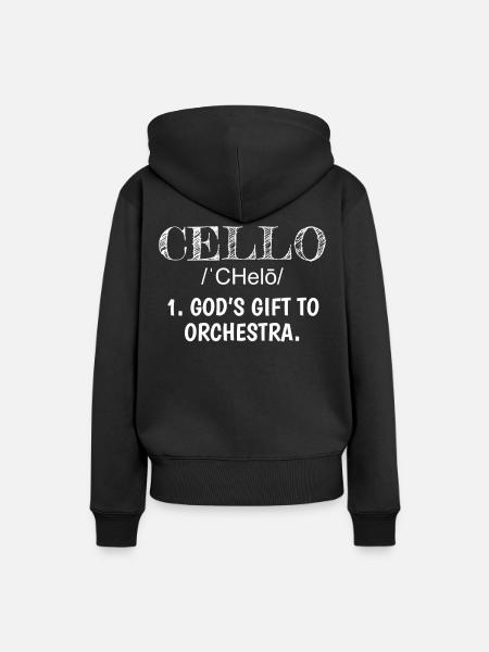 Definisjon av Cello Cellist Gift Idea Cello Player - Ekologisk premiumluvtröja dam - svart