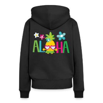 Aloha pineapple - summer sun beach Hawaii - Women’s Premium Organic Hoodie - black - Back - Julia (174cm)