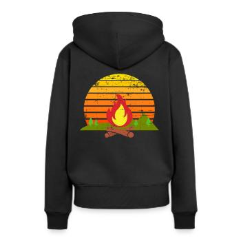 Campfire Camping Camper Geschenkideen Camping Art - Frauen Premium Bio Hoodie - Schwarz - Hinten - Julia (174cm)