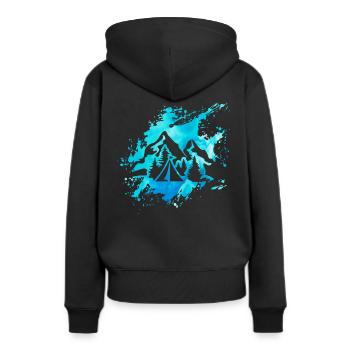Camping Berge Zelt Natur Camper Geschenkidee Kunst - Frauen Premium Bio Hoodie - Schwarz - Hinten - Julia (174cm)