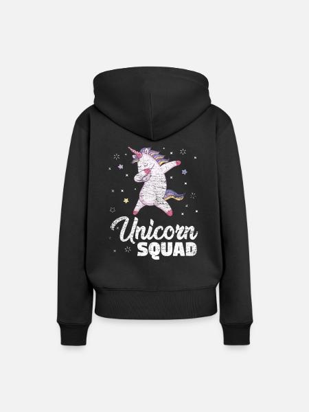 Dabbing Einhorn - Frauen Premium Bio Hoodie - Schwarz