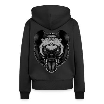 Hyène fraîche - Sweat à capuche Premium bio Femme - noir - Dos - Julia (174cm)