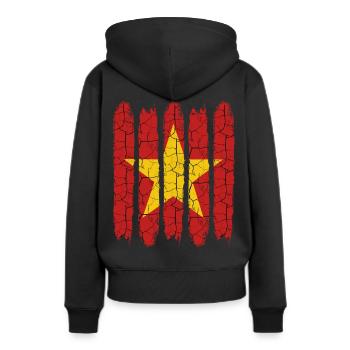 Sozialistische Republik Vietnam Cool Geschenkidee - Frauen Premium Bio Hoodie - Schwarz - Hinten - Julia (174cm)
