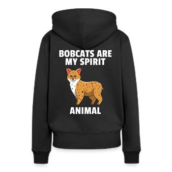 Luchs Wilder Süßer Lustiger Raubtier Geschenk - Frauen Premium Bio Hoodie - Schwarz - Hinten - Julia (174cm)