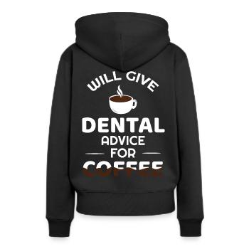 Kaffee Zahnarzt Zahnarztberatung Hygieniker Hygiene - Frauen Premium Bio Hoodie - Schwarz - Hinten - Julia (174cm)