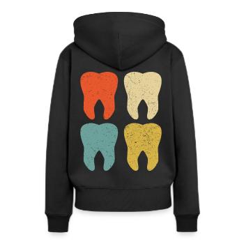 Weinlese-Zahnarzt Dental Hygienist Hygiene - Frauen Premium Bio Hoodie - Schwarz - Hinten - Julia (174cm)