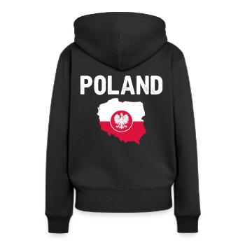 Polen - Frauen Premium Bio Hoodie - Schwarz - Hinten - Julia (174cm)