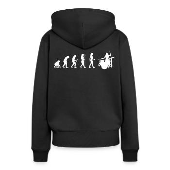 Evolution Woman Drums Drummer Gift Drumming - Women’s Premium Organic Hoodie - black - Back - Julia (174cm)