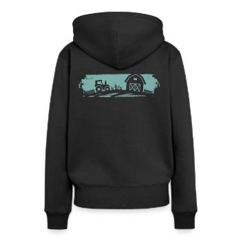 Farmer Gift Idea Tractor Farm Farming Agriculture - Women’s Premium Organic Hoodie - black - Back - Julia (174cm)