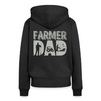 Farmer Dad Gift Farming Farm Agriculture Father - Women’s Premium Organic Hoodie - black - Back - Julia (174cm)