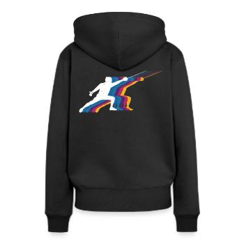 Épée de cadeau de tireur d'escrime au coucher du soleil d'époque - Sweat à capuche Premium bio Femme - noir - Dos - Julia (174cm)