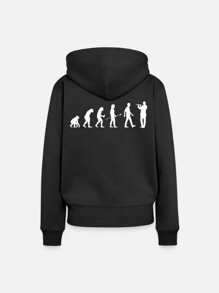 Flûtiste cadeau joueur de flûte traversière Evolution Man - Sweat à capuche Premium bio Femme - noir