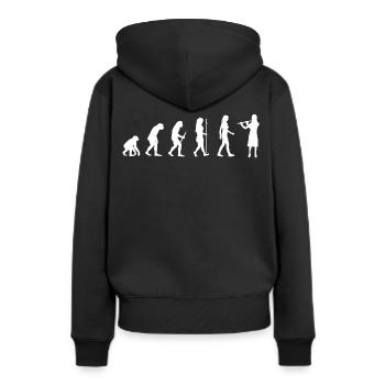 Flûtiste cadeau joueur de flûte traversière Evolution Man - Sweat à capuche Premium bio Femme - noir - Dos - Julia (174cm)