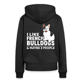 J'aime le cadeau pour animaux de compagnie Frenchie Dog Bulldog Frenchie Dog - Sweat à capuche Premium bio Femme - noir - Dos - Julia (174cm)