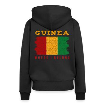 Guinée - Sweat à capuche Premium bio Femme - noir - Dos - Julia (174cm)