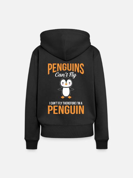 Pinguin Kälte - Frauen Premium Bio Hoodie - Schwarz