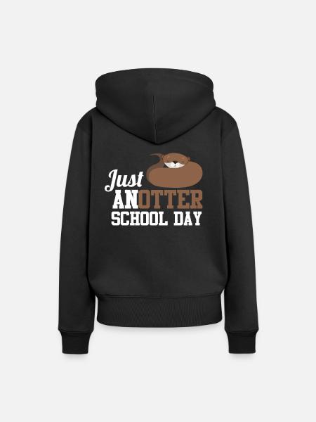 Otter Schule - Frauen Premium Bio Hoodie - Schwarz